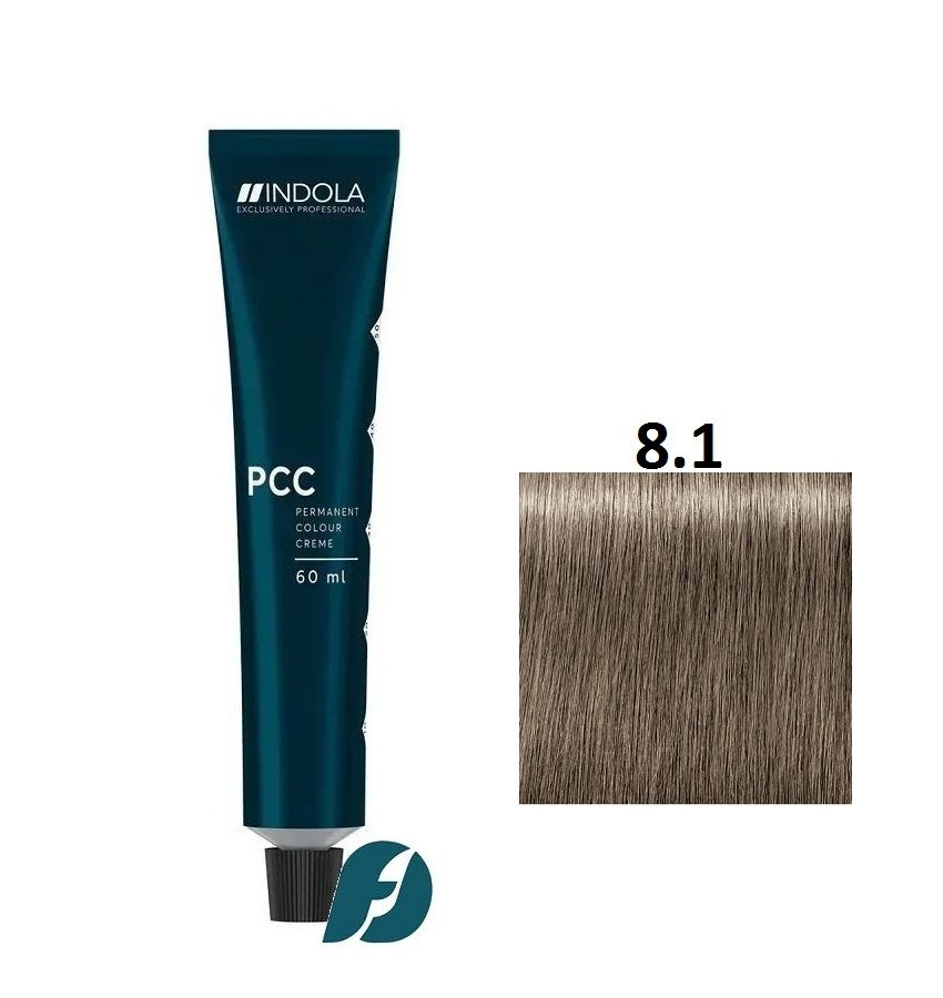 Indola Professional Permanent Caring Color 8.1 Стойкая крем-краска для волос светлый блондин пепельный, #1