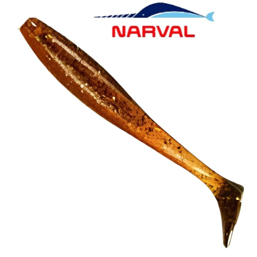 Приманка силиконовая Narval Choppy Tail 14cm цв. #005 Magic Motoroil / Виброхвост для джига на судака, #1