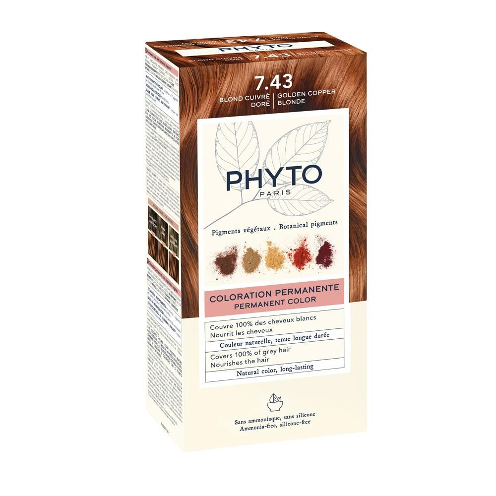 Phyto ФИТОКОЛОР Краска для волос 7.43 Золотисто-медный блонд 50/50/12мл  #1