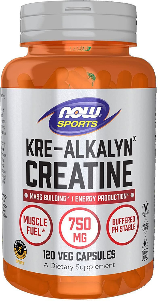 NOW Kre-Alkaline Creatine, 120 веганских капсул Алкалированный креатин для спортивного питания  #1