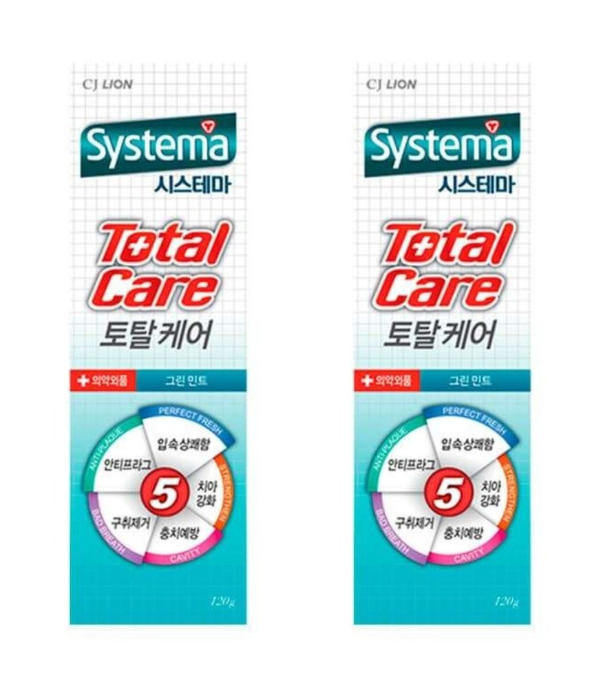 LION Зубная паста Systema Total Care, с зеленой мятой, 120 гр, 2 шт #1