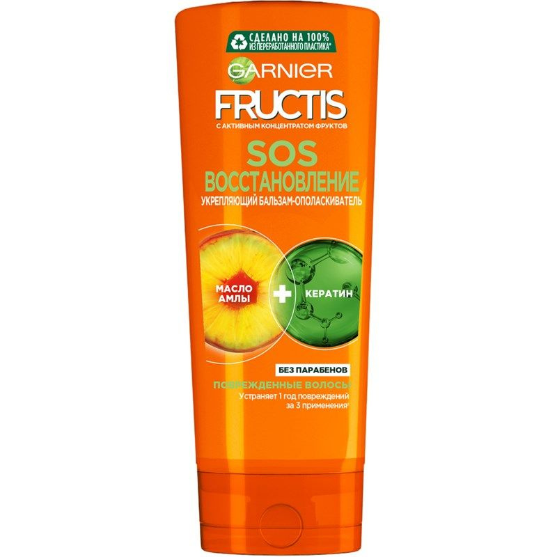 Бальзам-ополаскиватель для волос Garnier Fructis SOS Восстановление для поврежденных волос с маслом амлы #1