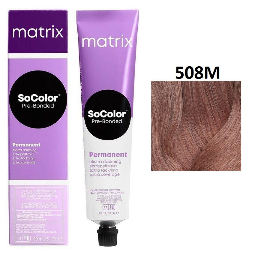 Matrix SoColor Extra Coverage 508M Крем-краска стойкая для волос Светлый блондин мокка, 90 мл  #1