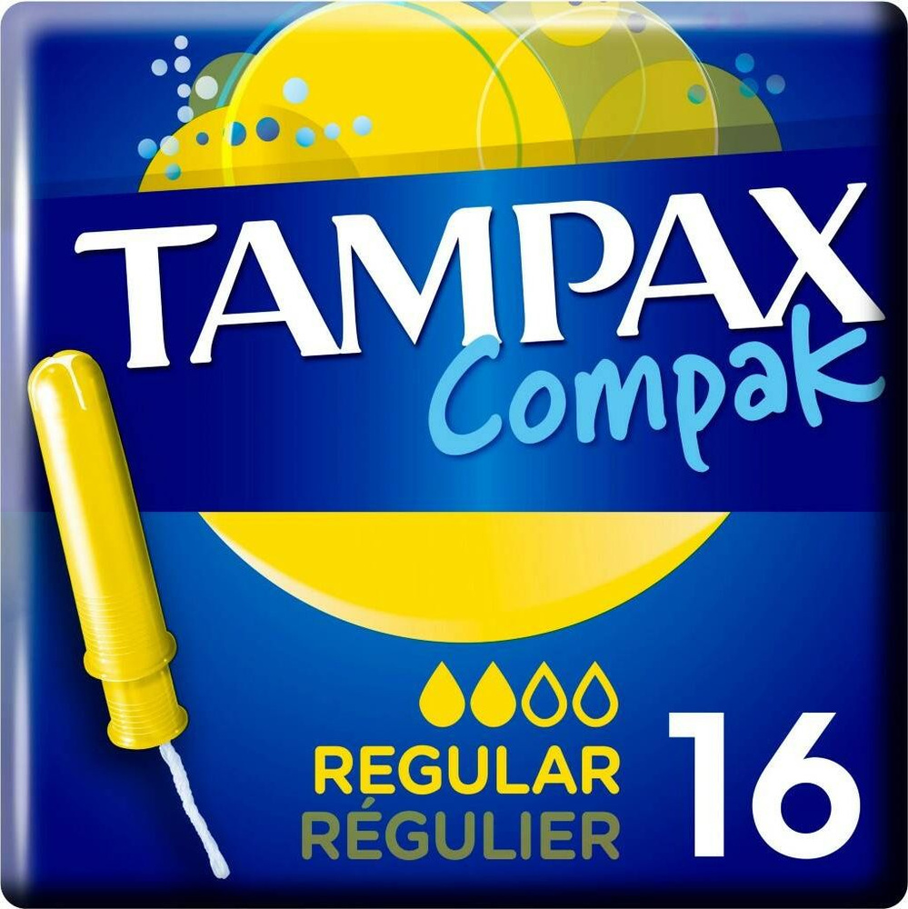 Тампоны Tampax / Тампакс Compak Regular с аппликатором, 16шт. в упаковке / интимная гигиена  #1