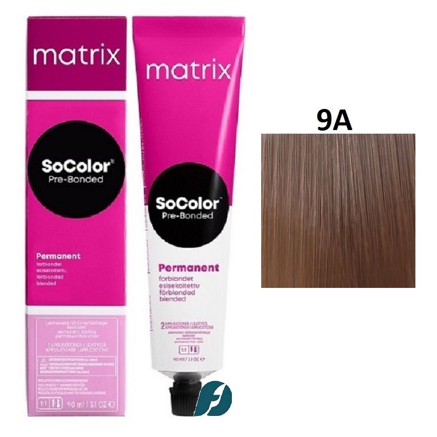 Matrix SoColor 9A Крем-краска стойкая для волос Очень светлый блондин пепельный, 90 мл  #1