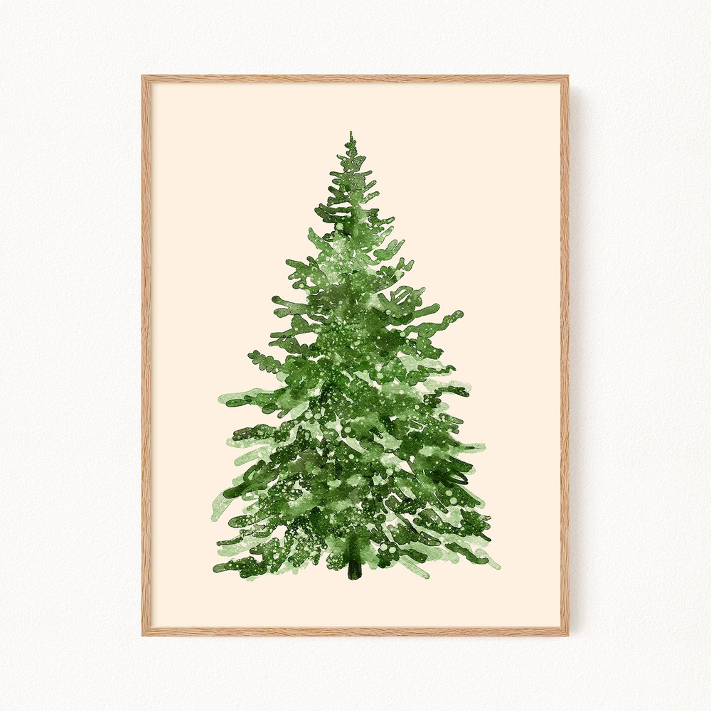 Новогодний постер "Aquarelle Spruce", 50х70 см #1