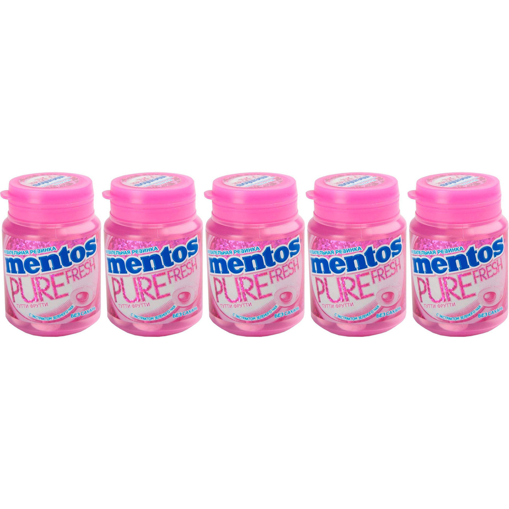 Жевательная резинка Mentos Pure Fresh Тутти Фрутти 36 шт 54 г, набор: 5 штук  #1