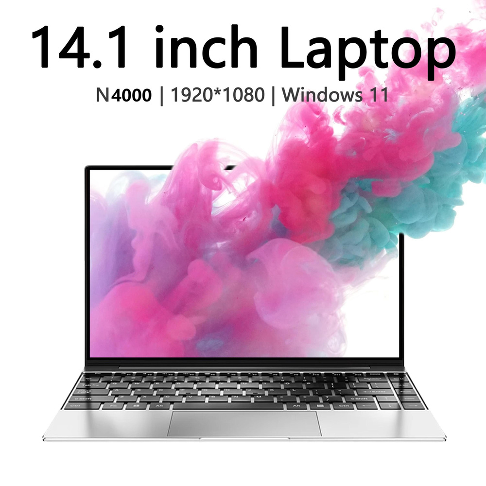 Taplet Ноутбук-N4000-1 Ноутбук 14.1", RAM 8 ГБ, SSD, Windows Pro, (N4000), серебристый, Русская раскладка #1