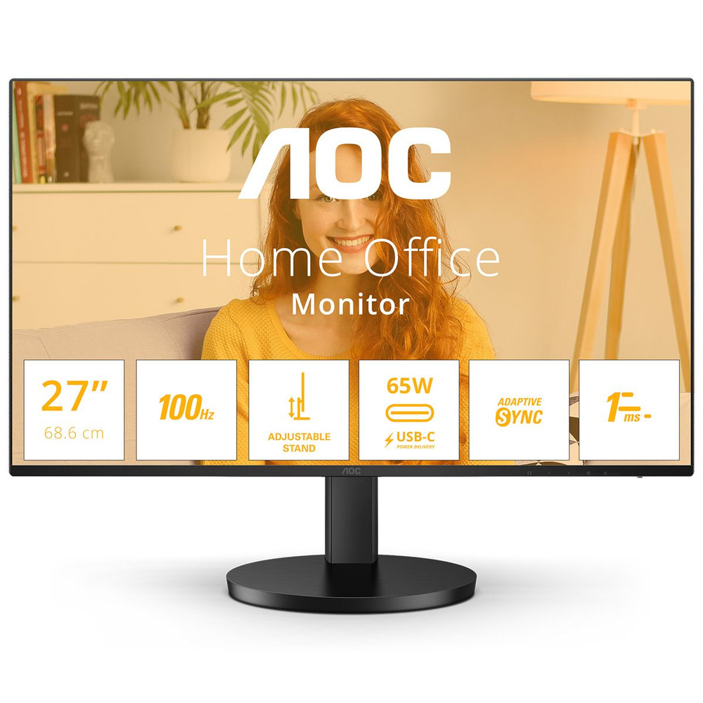 AOC 27" Монитор Q27B3CF2, IPS, 2560x1440, 100 Гц, черный #1