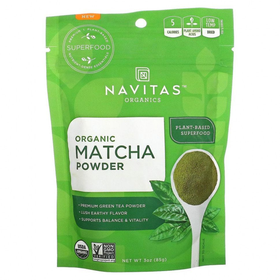 Navitas Organics, Organic Matcha Powder, Органическая Матча, порошок, 85 г #1