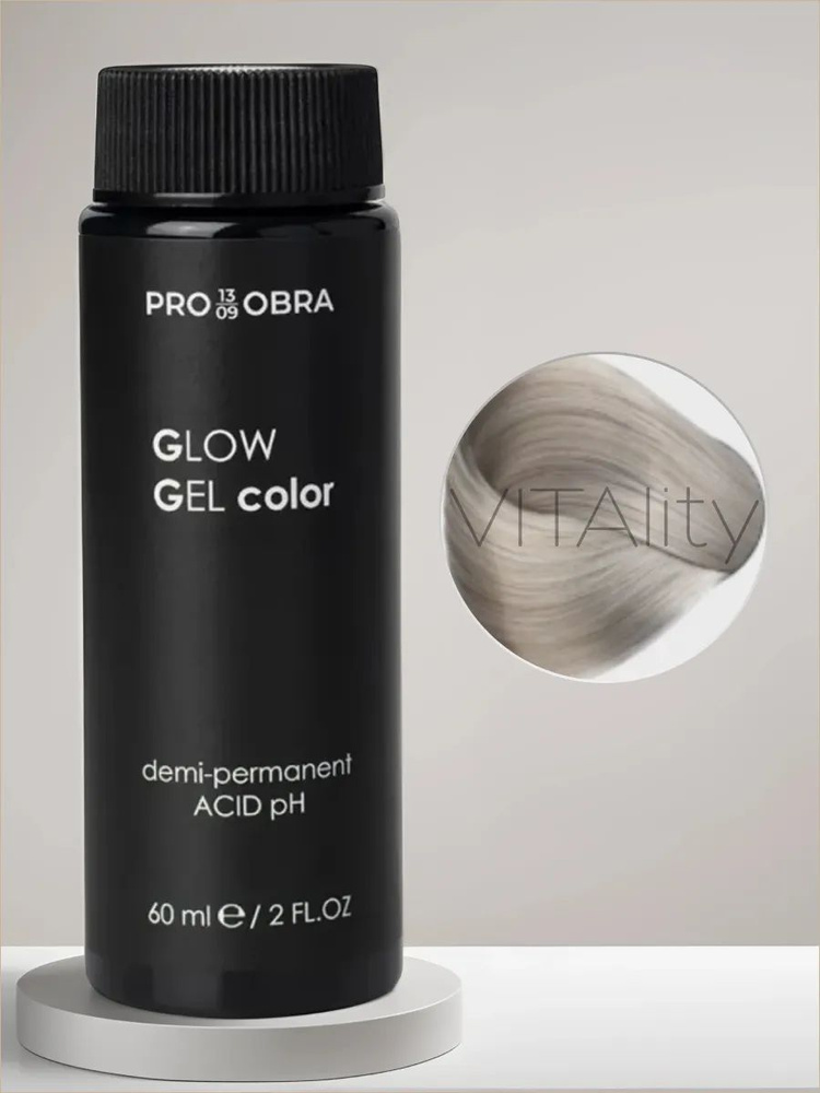 OBRA Glow Gel color Краситель гелевый полуперманентный профессиональный 10.11 Интенсивный Пепельный Светлый #1