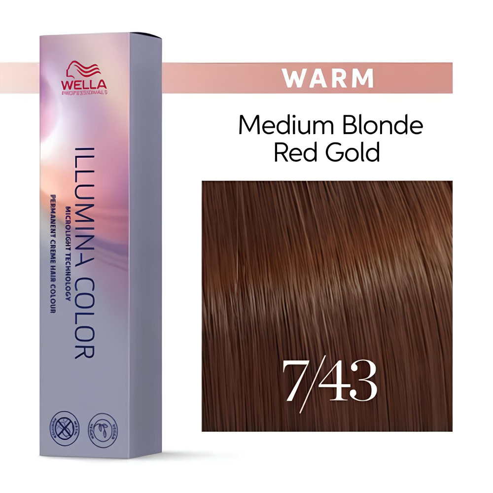 Wella Professionals Illumina Color Профессиональная стойкая крем-краска для волос 7/43 блонд красно - #1