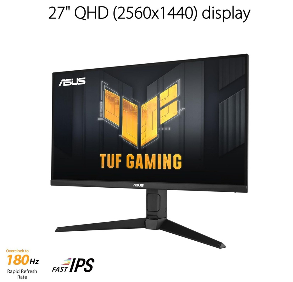 ASUS 27" Монитор Игровой TUF GAMING VG27AQL3A/25601440 2K/180Hz/1msGTS/HDR10/ IPS, черный  #1