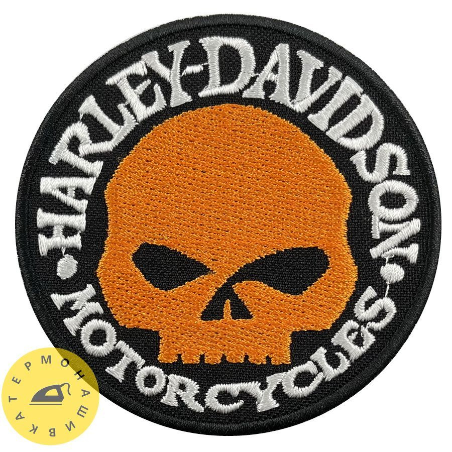 Нашивка Harley Davidson череп (215263), 80х80мм #1