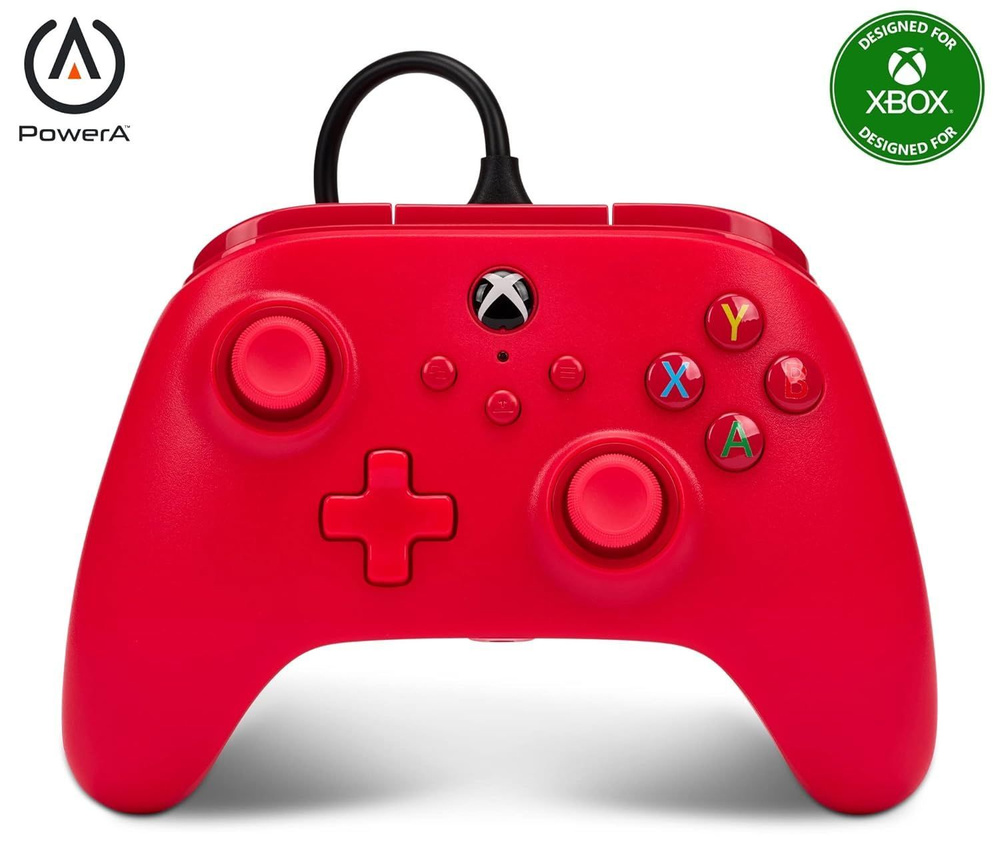 Проводной геймпад для Xbox One / Series S X / PC Windows PowerA Wired Controller Red Красный1519366-01 #1