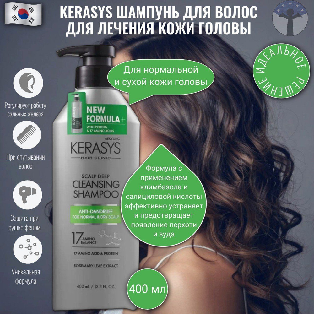 Kerasys Шампунь для волос от перхоти Лечение кожи головы освежающий 400 мл  #1