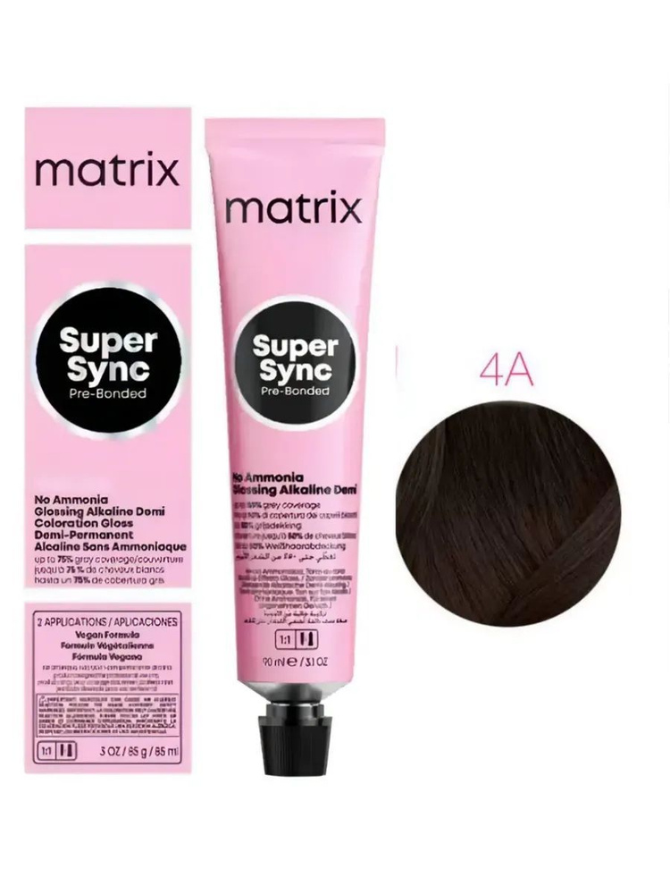 Matrix Крем-краска без аммиака SoColor Sync Pre-Bonded, 4A #1