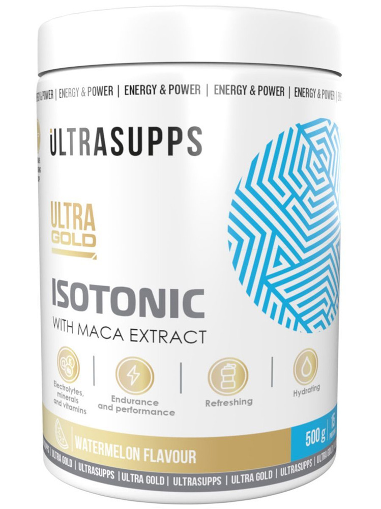 Изотоник + Экстракт маки UltraSupps Ultra Gold Isotonic - 500 г, арбуз #1