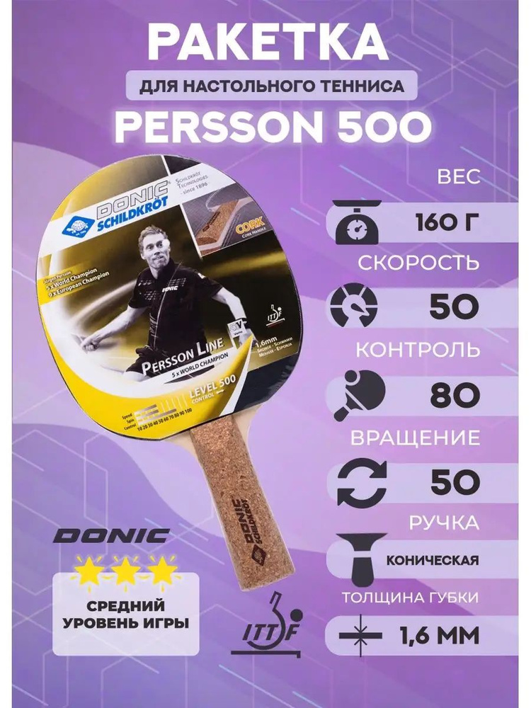 Ракетка для настольного тенниса Donic Persson 500 #1