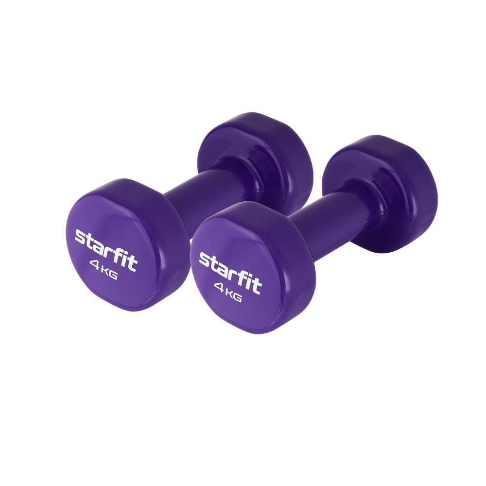 Гантели 2шт. 4 кг виниловые, фиолетовый, DB-101 Starfit #1