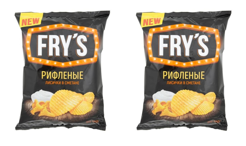 Fry’s Чипсы из натурального картофеля, рифленые, со вкусом Хитрые лисички в нежной сметане, 130 г, 2 #1