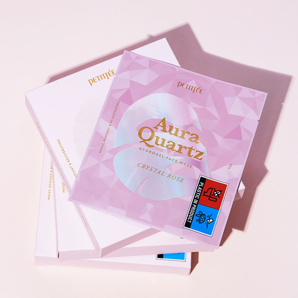 Гидрогелевая маска с жемчужной пудрой для выравнивания тона Petitfee Aura Quartz Hydrogel Face Mask, #1