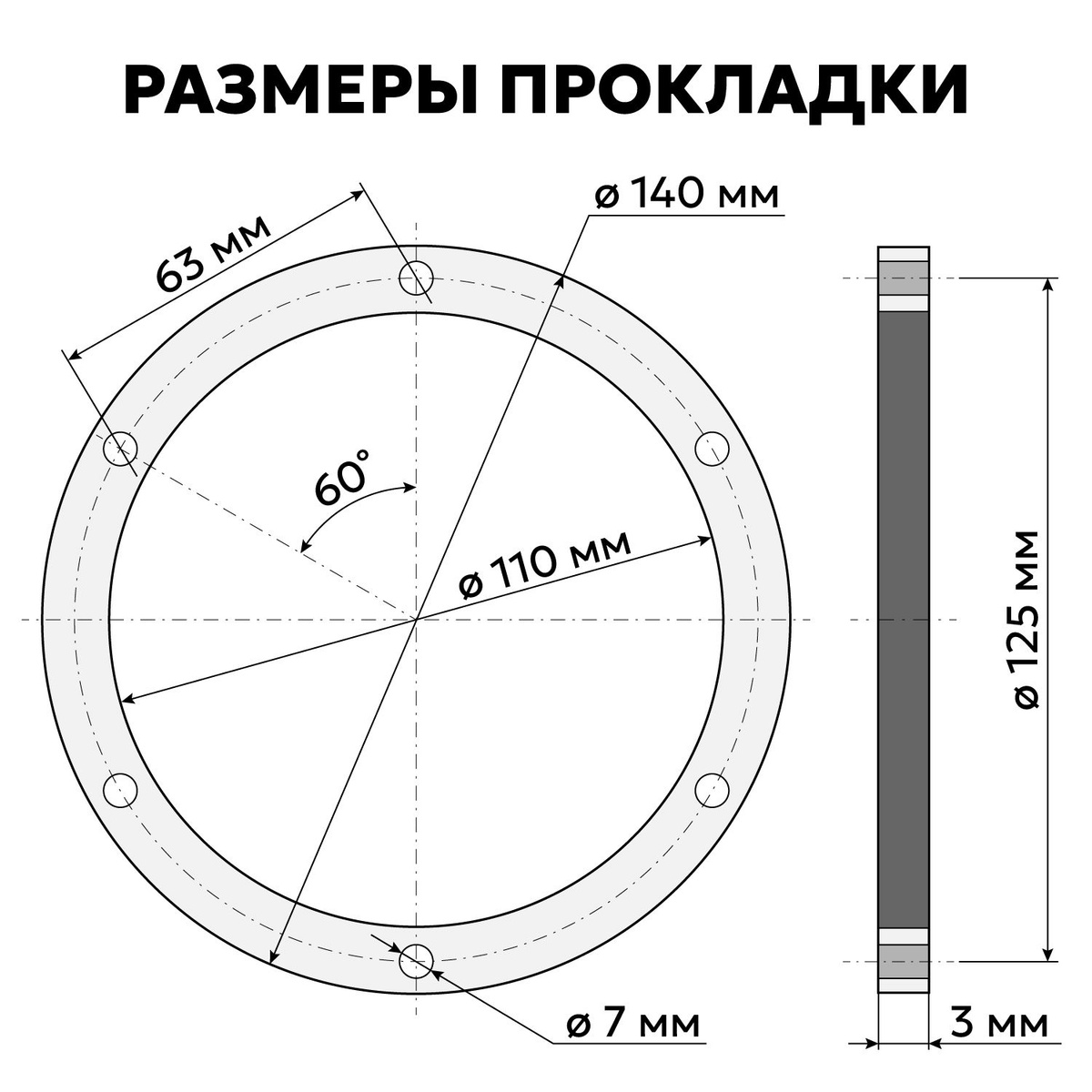 прокладка пищевой силикон для куба