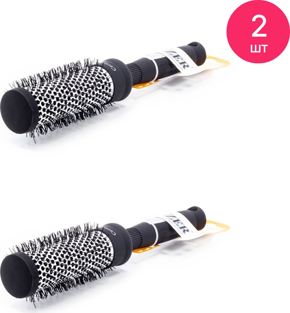 Брашинг расческа Kaizer / Кайзер для укладки волос термо с пластиковой щетиной диаметр 37мм / стайлинг #1