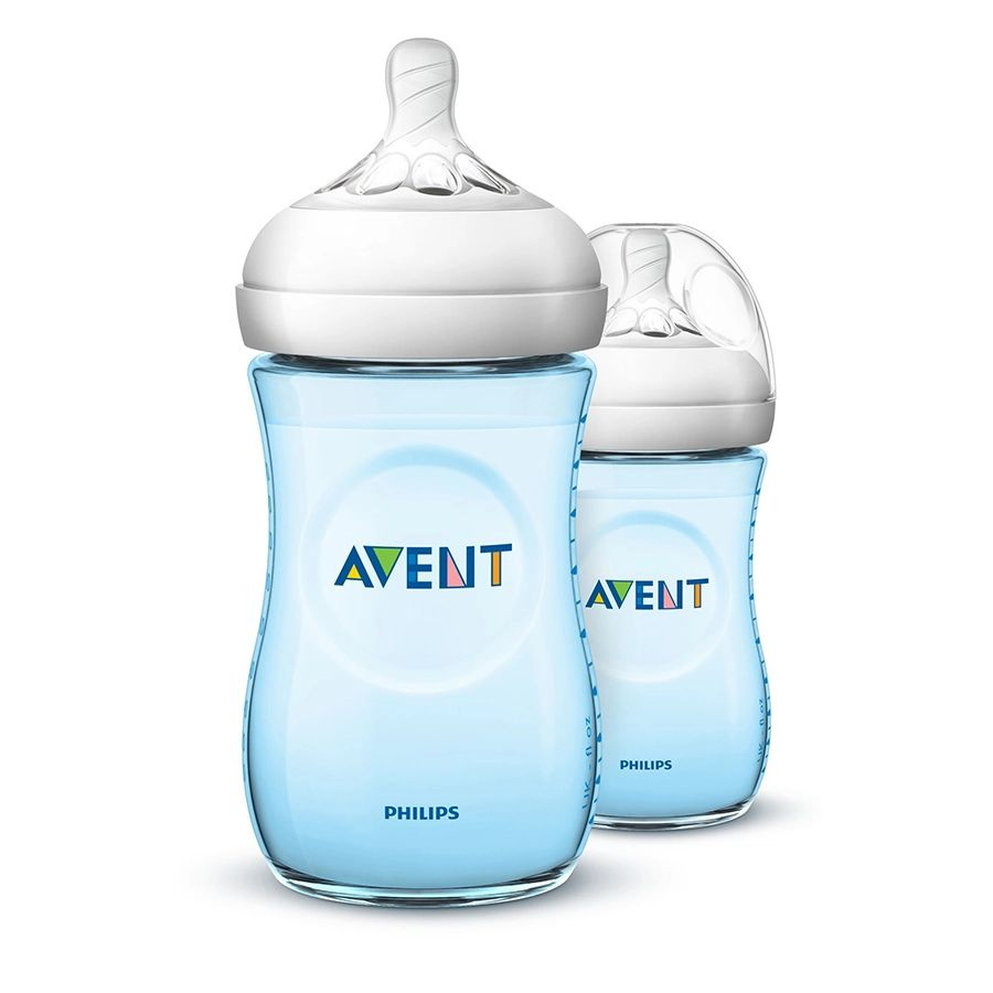 Бутылочки Philips Avent Natural набор 2 штуки, 260 мл, голубые SCF035/27 #1