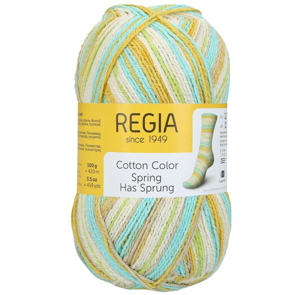 Пряжа Cotton Color Regia - 1 моток (100 гр, 420 м), цвет 02471 #1