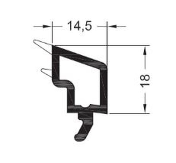 Штапик ПВХ 14,5 мм для профиля Rehau, Brusbox 60мм/70мм (стеклопакет 24/32 мм.), серый уплотнитель, 1450мм, #1