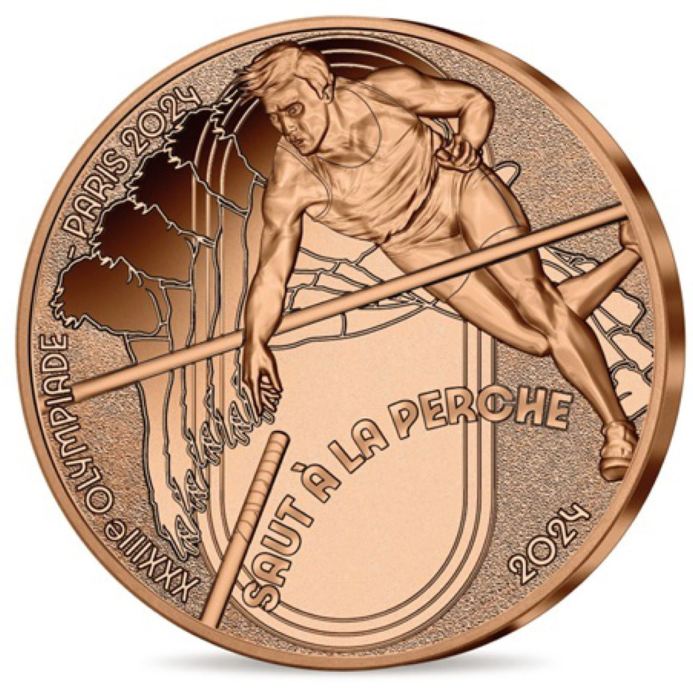 Монета 1/4 евро Прыжки с шестом. Олимпиада в Париже 2024. Франция 2024 UNC  #1