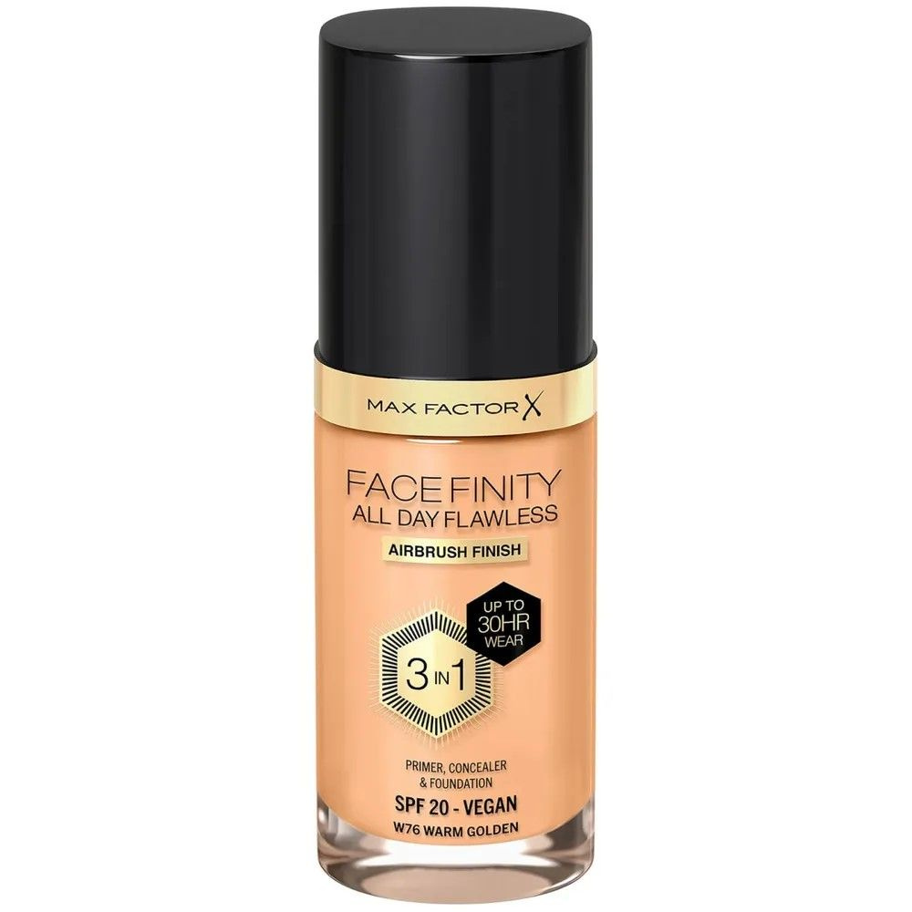 MAX FACTOR Тональная основа Facefinity All Day Flawless 3 В 1, тон76 WARM GOLDEN #1