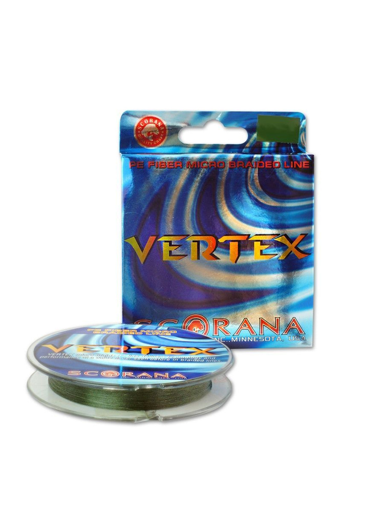 Леска плетеная Scorana "Vertex" темно-зеленый 0.18mm 150m, Артикул: VTXL018GN  #1