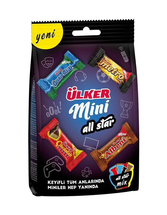 Ulker Mini All Star Mix Ассорти шоколадных мини-батончиков, 91 гр. #1