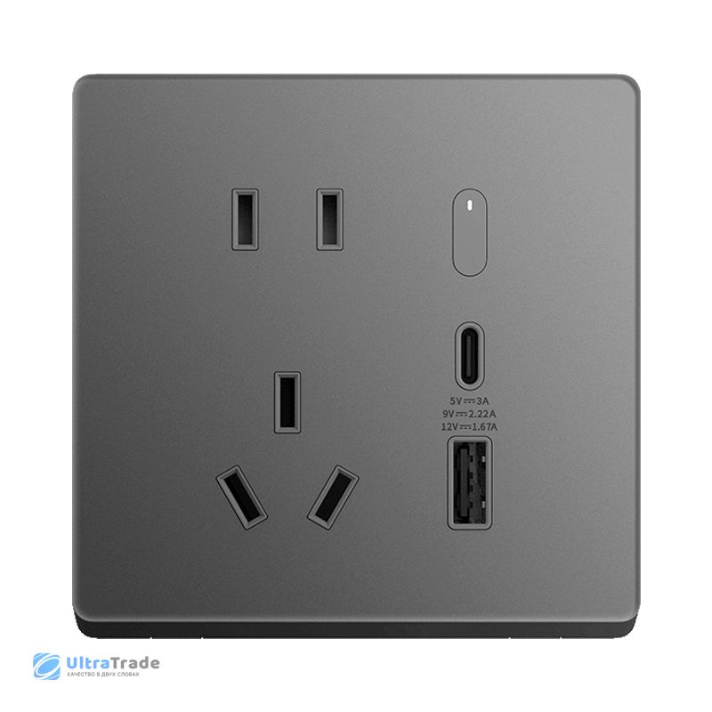 Умная розетка Xiaomi Smart Wall Socket Pro Space Gray (XMZNC01LM) #1