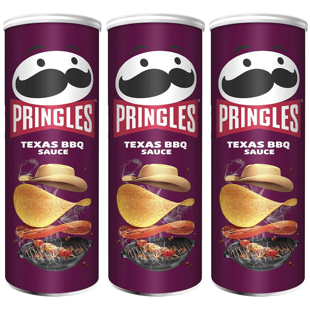 Чипсы картофельные Pringles Texas BBQ Sauce со вкусом Техасского соуса барбекю 3 шт по 165 г  #1