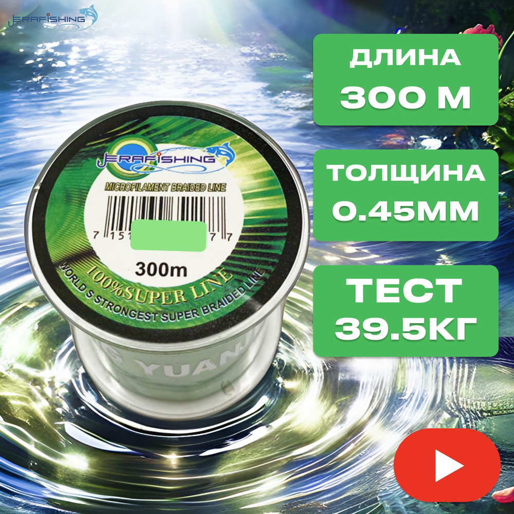 Плетеный шнур для рыбалки / Леска плетеная для спиннинга 0,45mm 300m  #1