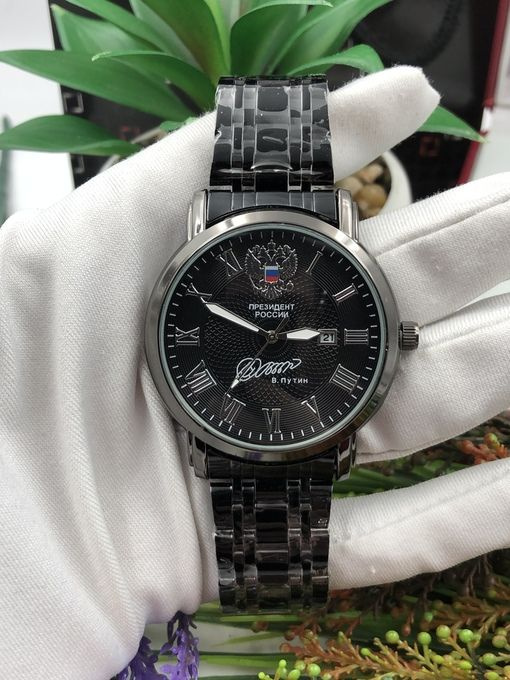 Мужские механические наручные часы Президент России в подарочной упаковке с металлическим ремешком  #1