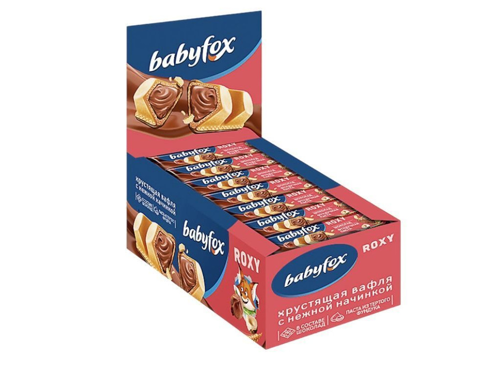 Вафли батончик шоколадный BabyFox, 18 гр (упаковка 24 шт.) #1