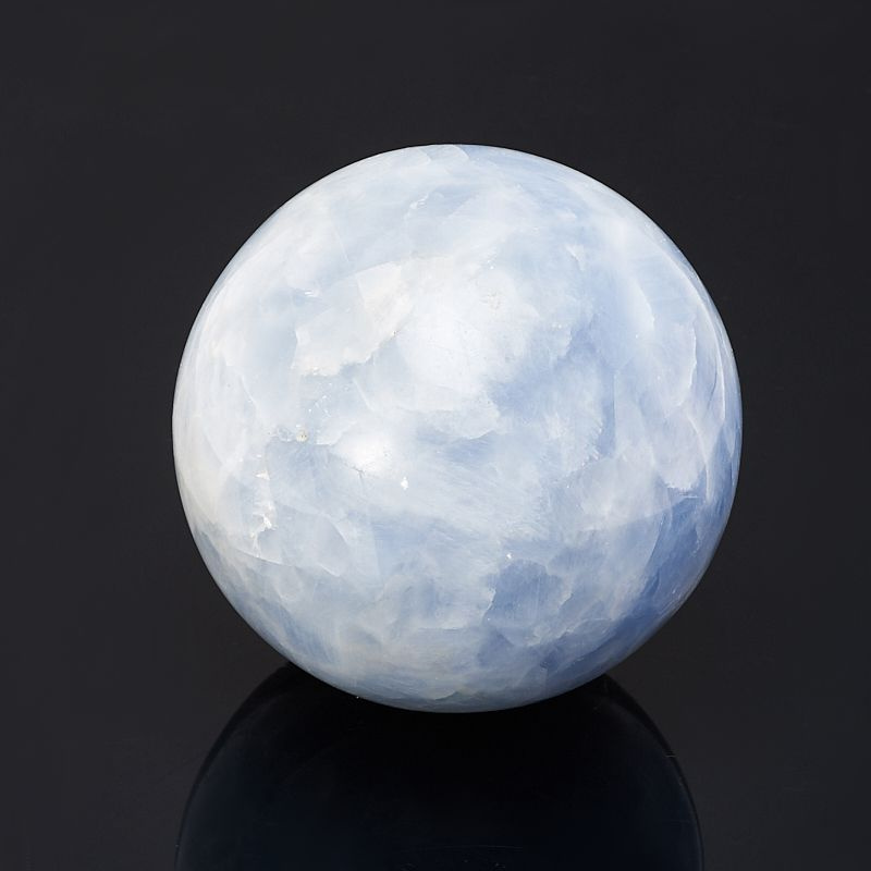 Натуральный камень шар Кальцит голубой 6 см на подставке оберег талисман амулет  #1