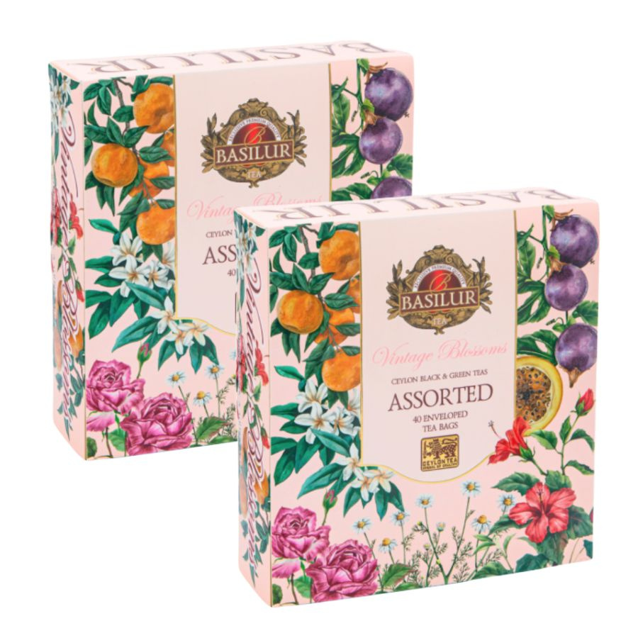 Чай Базилур Ассорти Винтажные цветы 40 пакетиков 2 штуки  #1