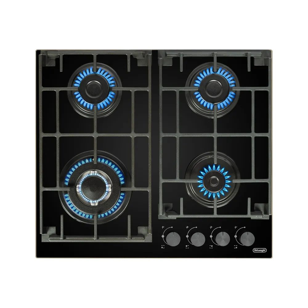 Варочная поверхность газовая DeLonghi GRETA 6GW NB, черный, 58 см, 7800 Вт, WOK, электроподжиг, газконтроль #1