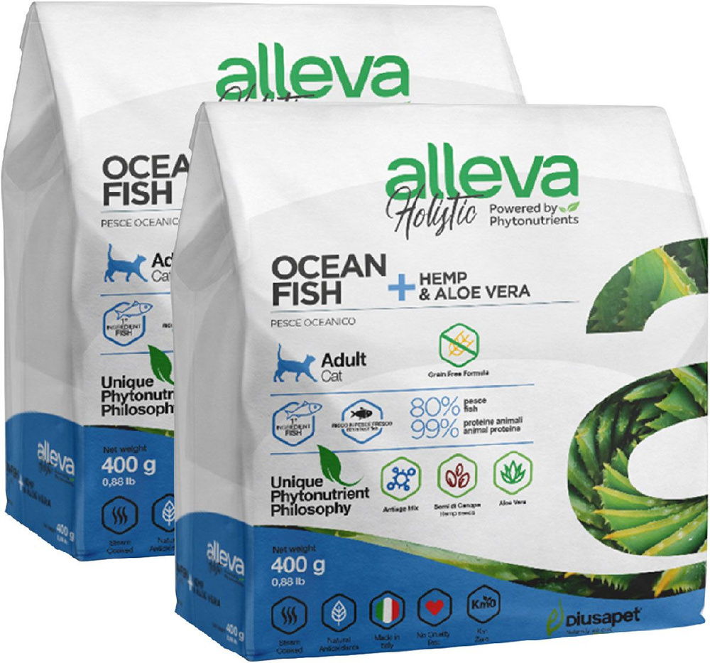 Сухой корм ALLEVA HOLISTIC ADULT CAT OCEAN FISH беззерновой для взрослых кошек с океанической рыбой, #1