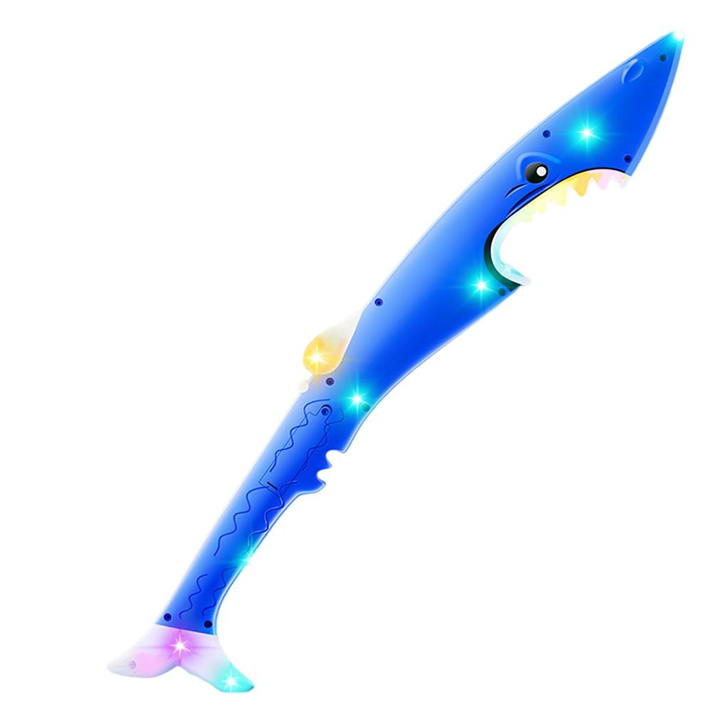 Меч светящийся нож-акула, 3D игрушка антистресс, звуковые эффекты, синий  #1