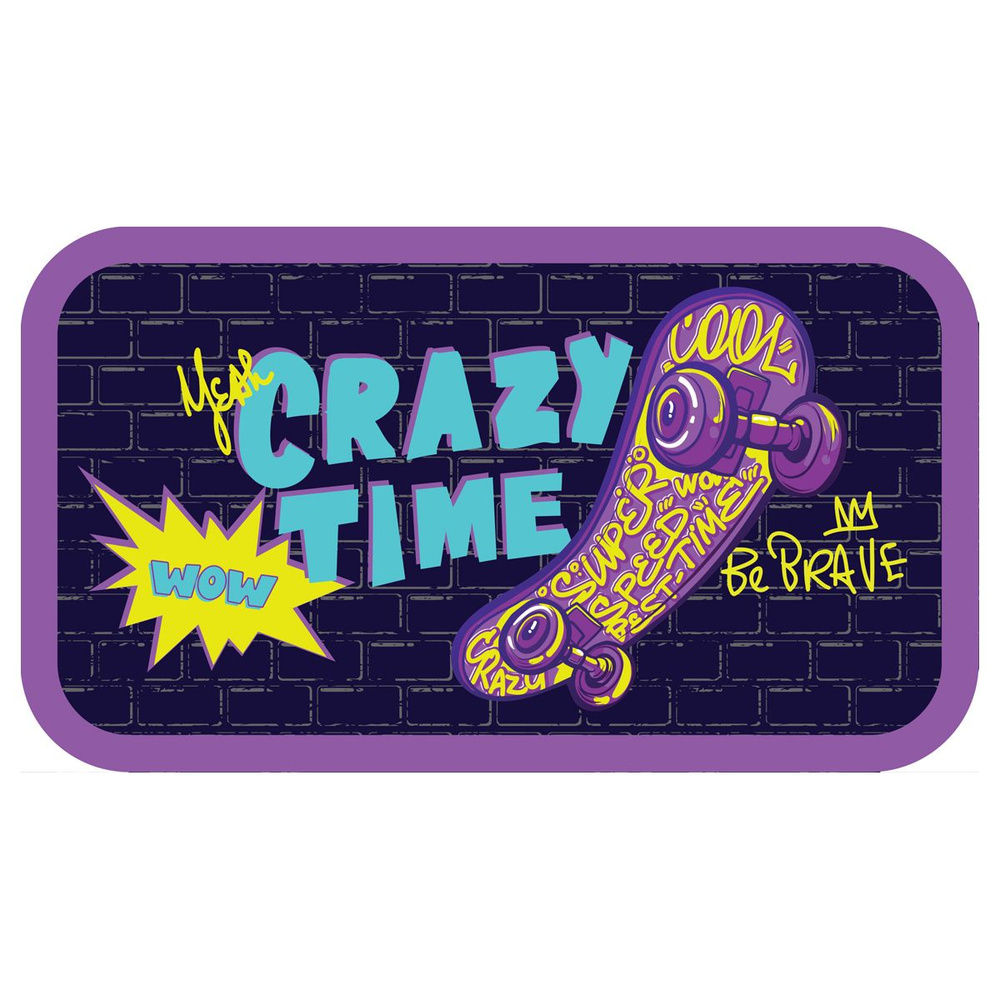 Пенал 2 отделения, 190*105 ArtSpace "Crazy time", ламинированный картон  #1
