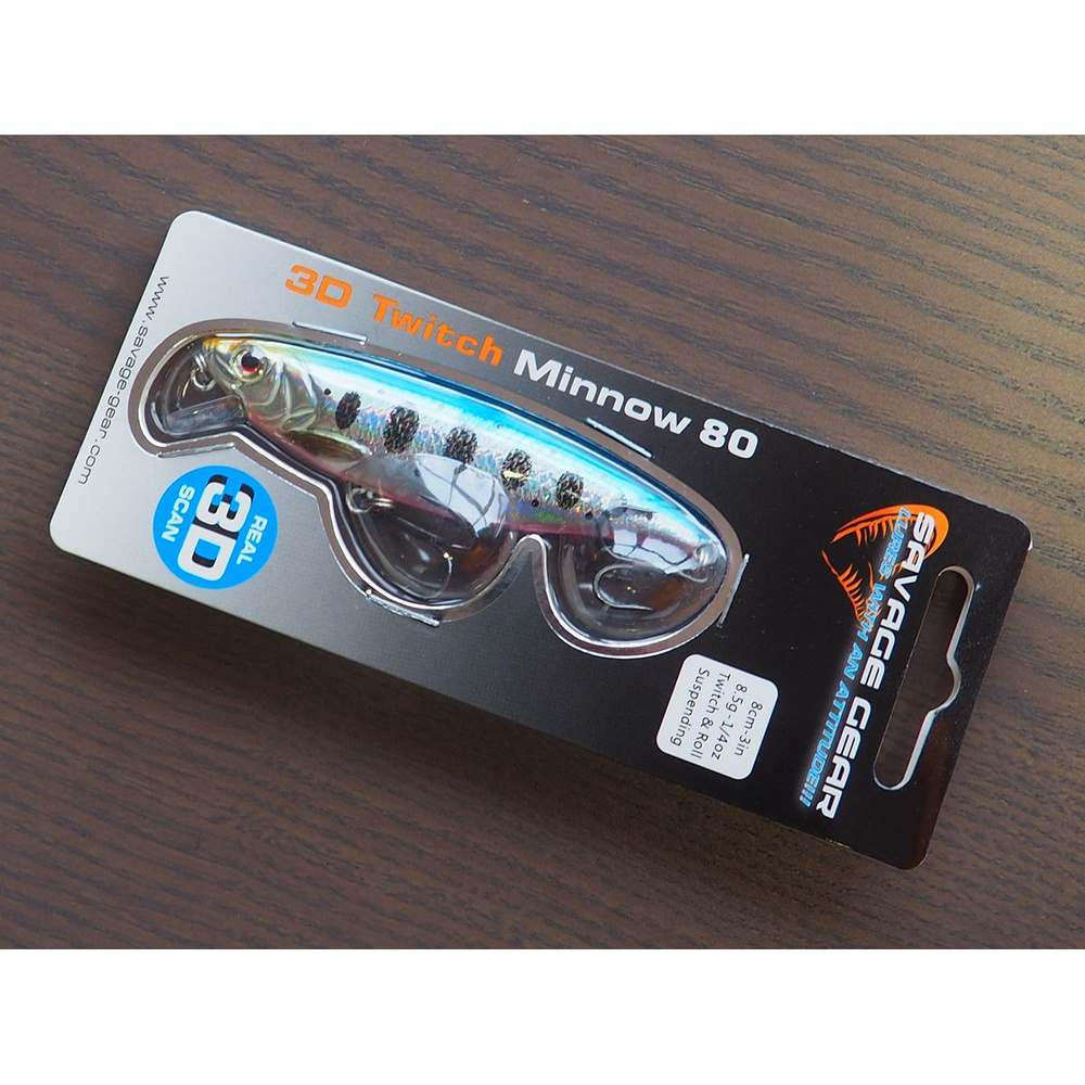 Воблер для рыбалки Savage Gear 3D Twitch Minnow 8.5g Blue Pink Smolt 62214 #1