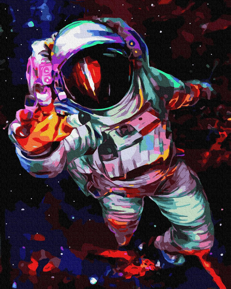 Картина по номерам ВанГогВоМне 40х50 на подрамнике Космический привет  #1