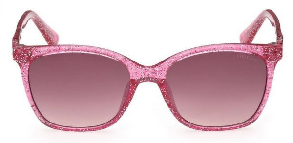Детские солнцезащитные очки Guess GUS 9238 74F, цвет: розовый, цвет линзы: коричневый, квадратные, пластик #1