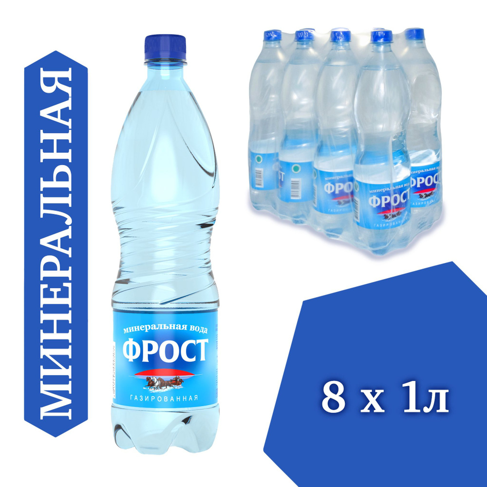 Вода минеральная природная лечебно-столовая питьевая Фрост фторсодержащая газированная, Беларусь, 1 л #1